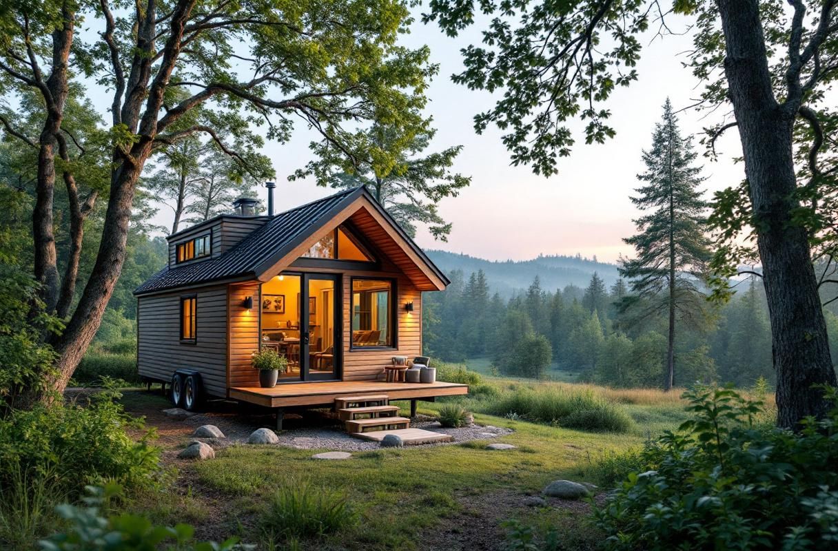Tiny Home on wheels in the woods